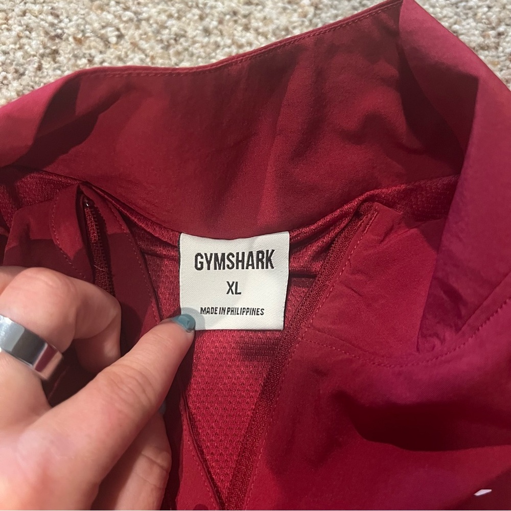 Gymshark Sport Windbreaker Red Crop Relaxed Hoodie - Picture 6 of 7